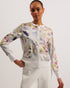 HAYLOU-Knitwear-It's all in the details: Cardigan Woven front and sleeves Floral print detail Cotton silk blend back Scallop knitted trims Ribbed hem Button fastenings Stephanie is 5'8.5" / 1.74m and wears White in a Ted size 1- Ted Baker Romania
